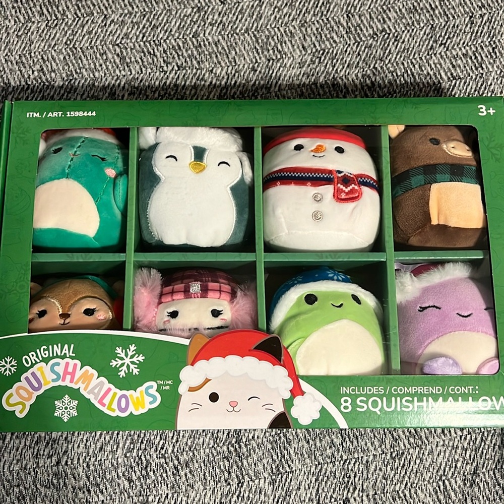 4” Squishmallows Christmas Ornaments 8 Pack